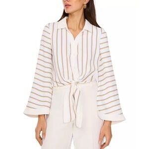 NWT Vince Camuto Top Shirt Womens 2XL Crop Striped Boho Work Wear Office  Boho